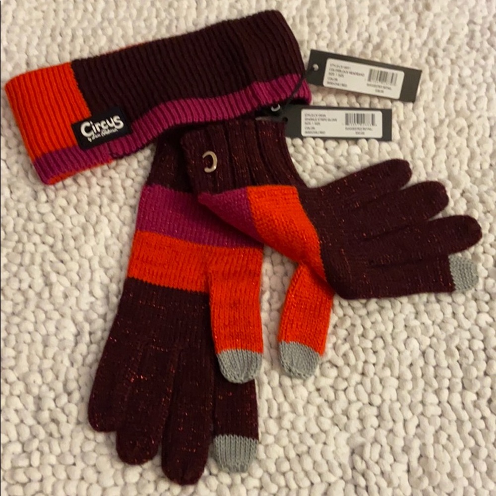 NWT - Circus “Chili Red” Headband and gloves set